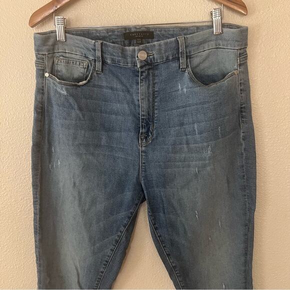 Sanctuary blue stretch raw hemline high rise skinny jeans 14W plus - Picture 2 of 8